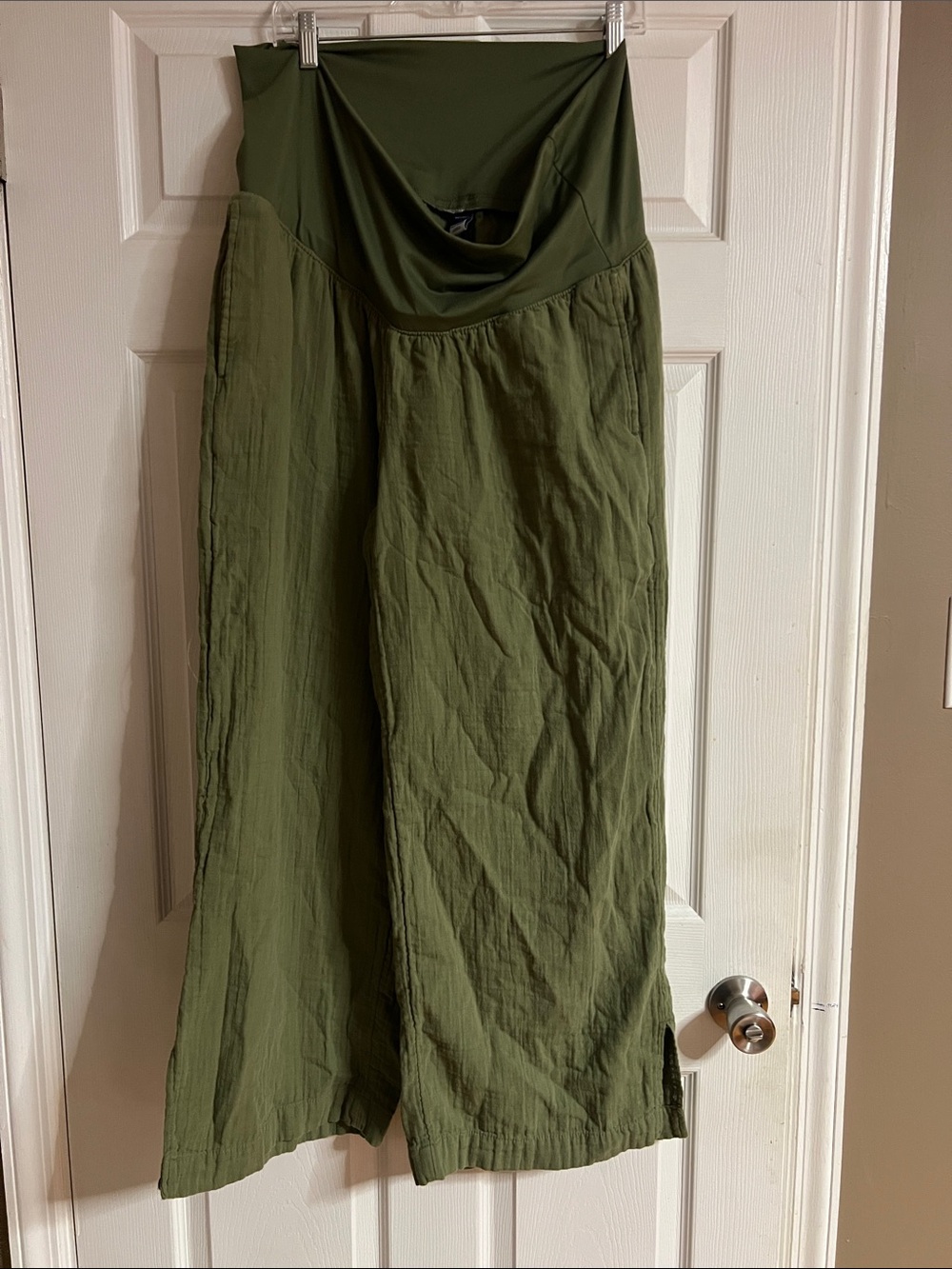 Old Navy Olive Wide-Leg Fold-Over Waist Pants